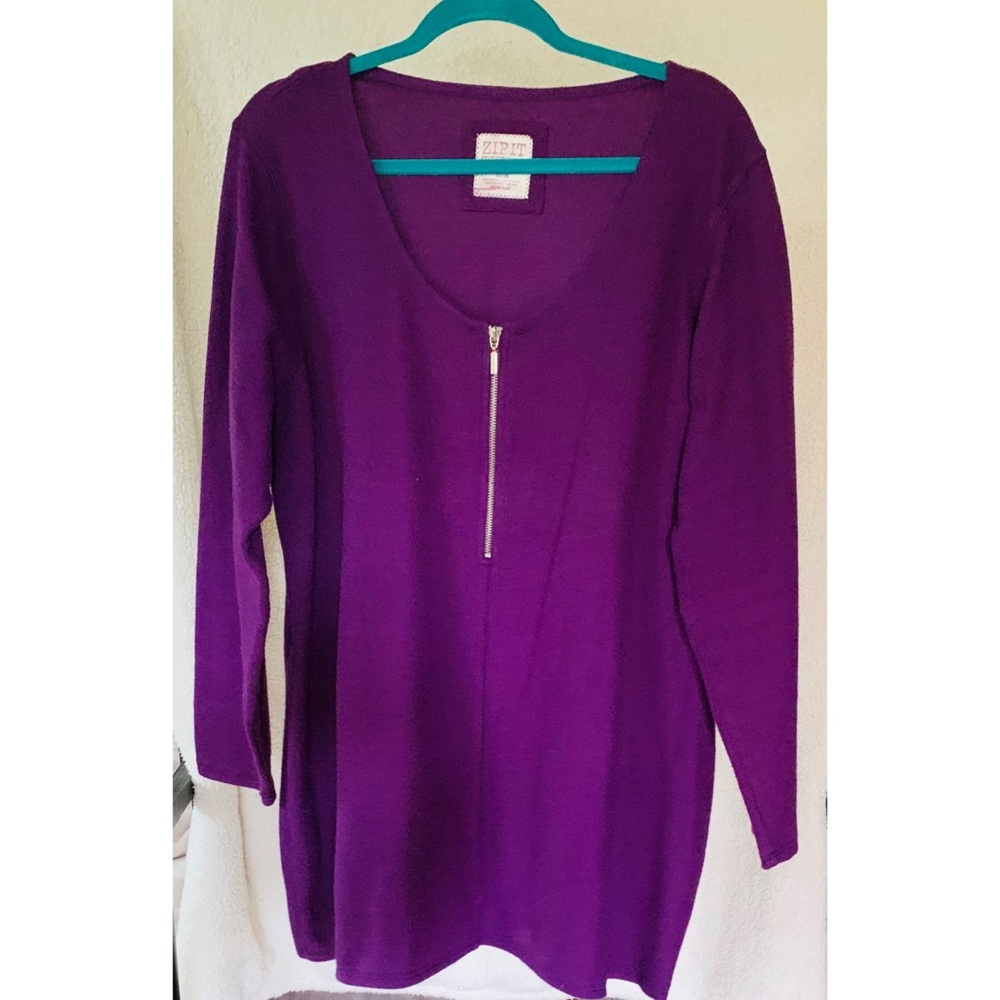 AVENUE Purple Zip It Tunic
